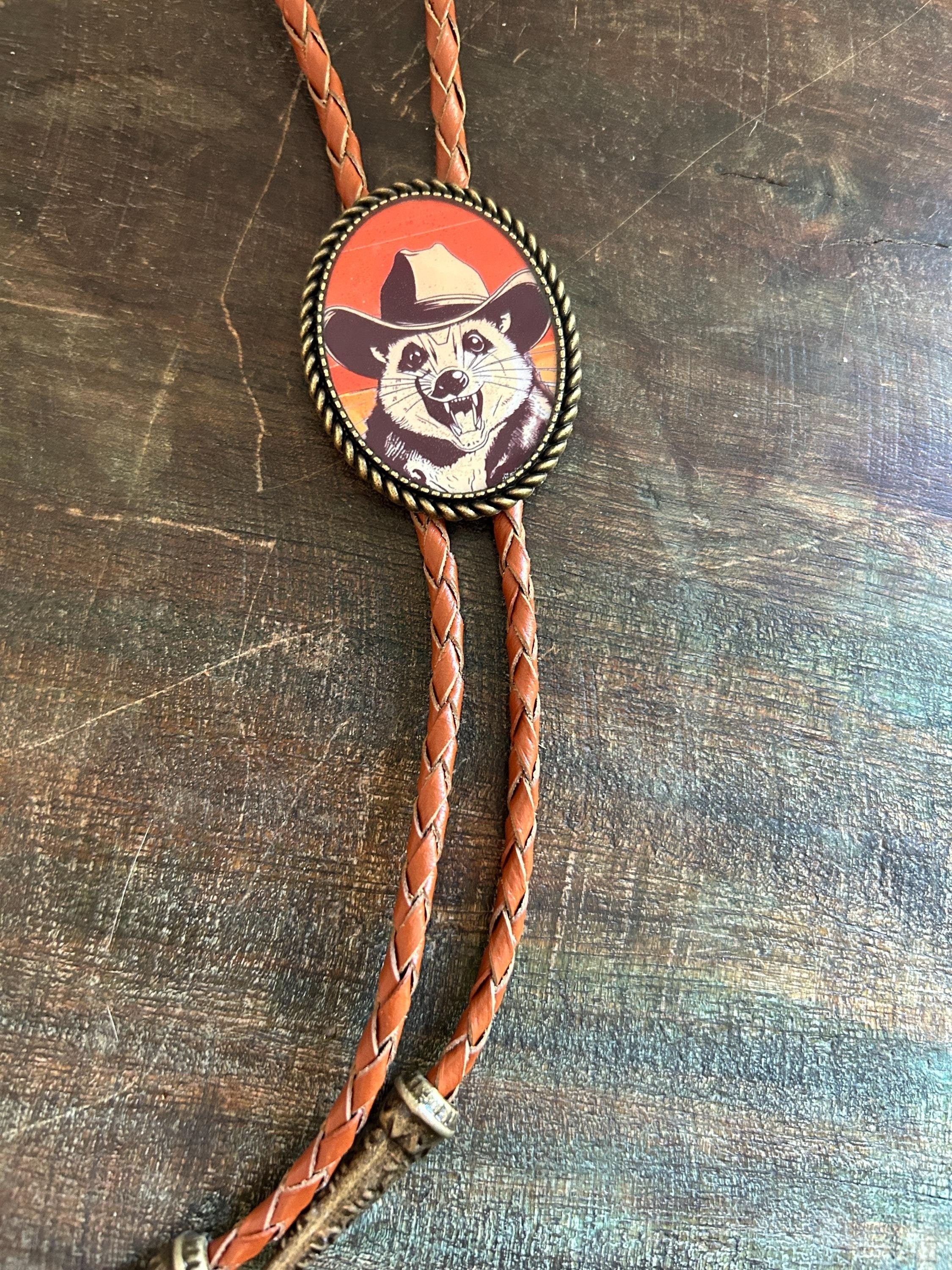 Cowboy Opossum Bolo Tie