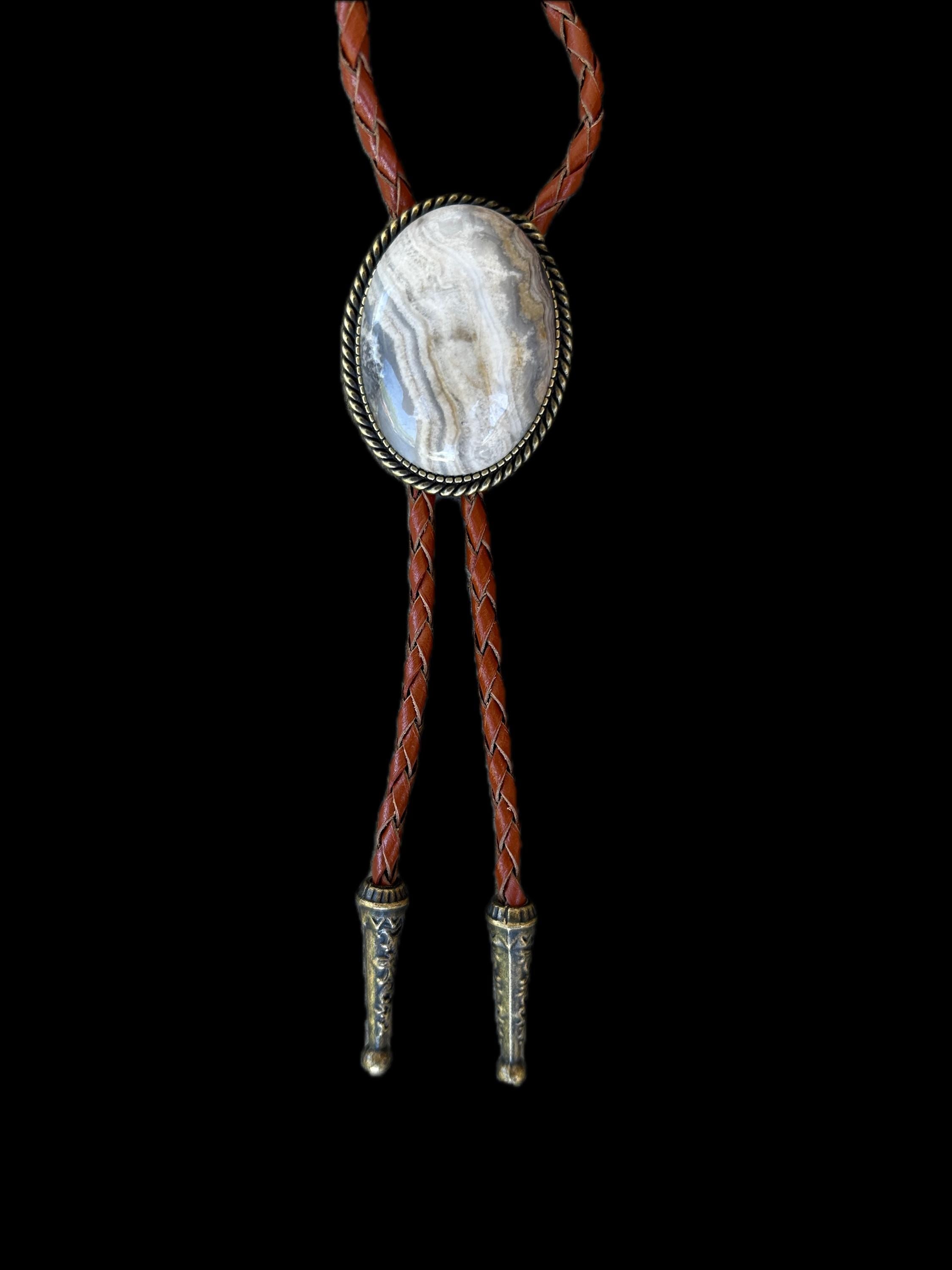 White Stone Bolo Tie