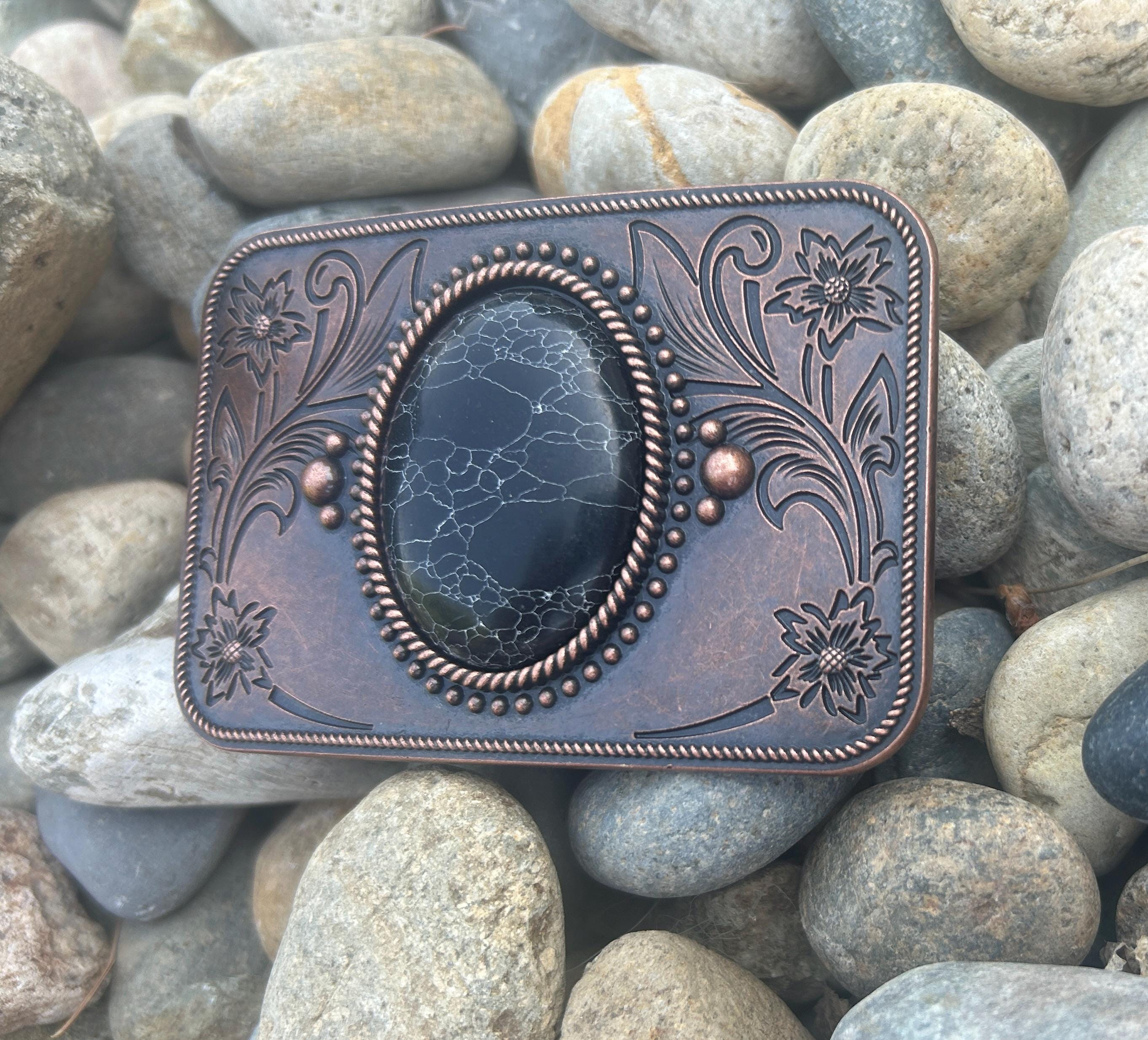 Antique Copper Western Belt Buckle