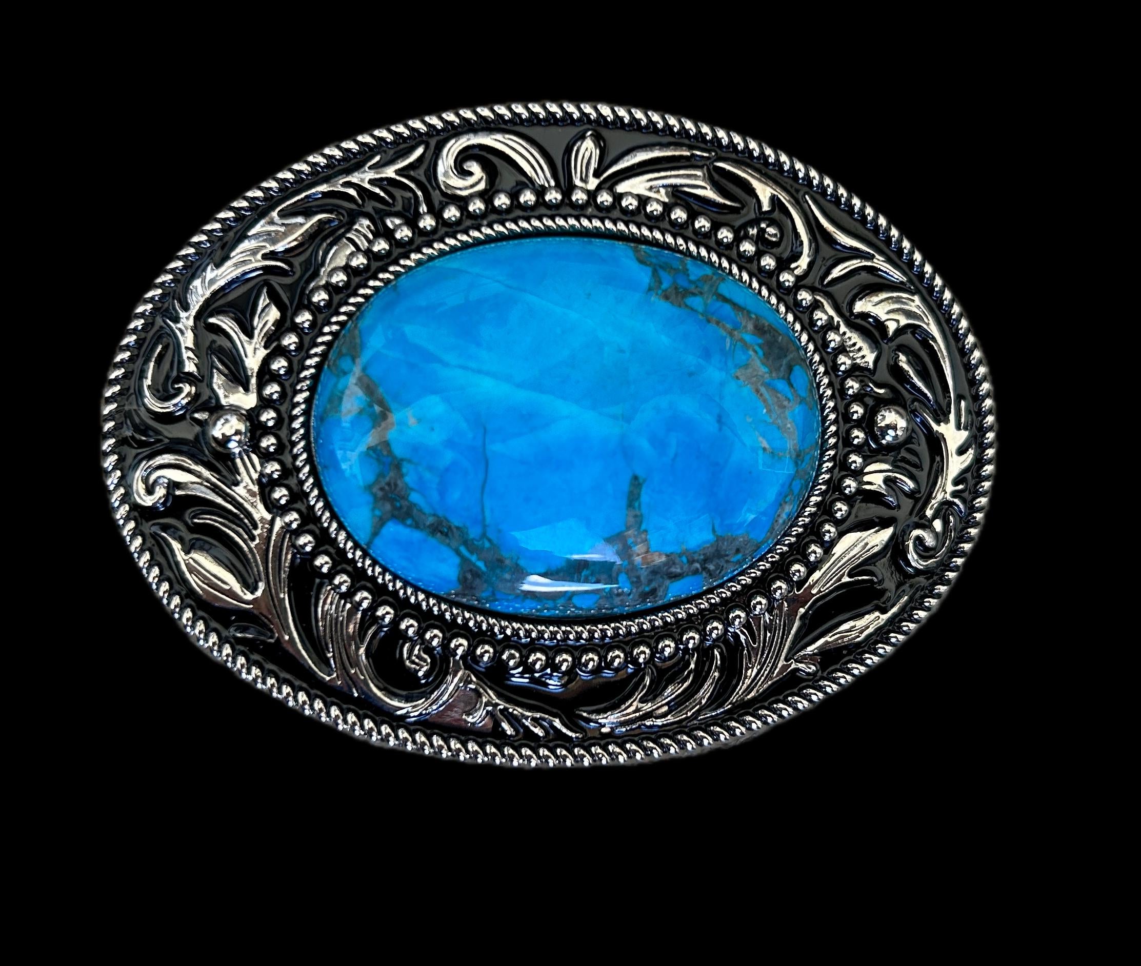 Silver Engraved Western Belt Buckle