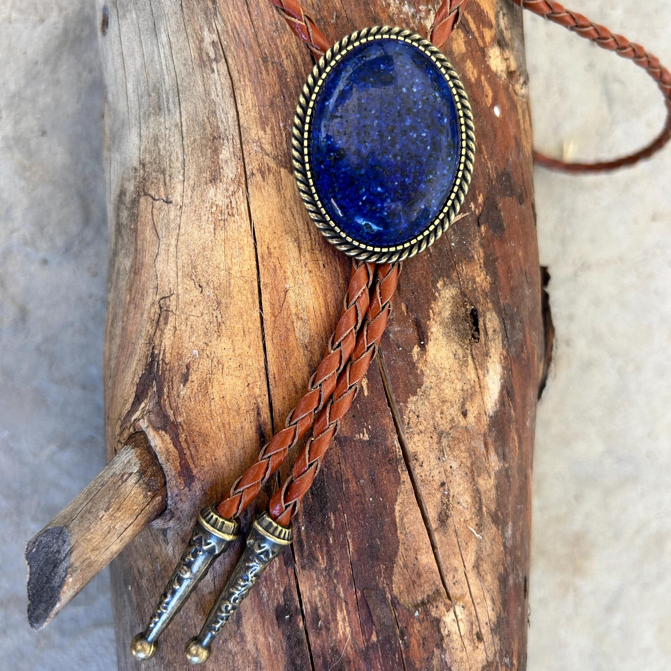 Blue Stone Bolo Tie