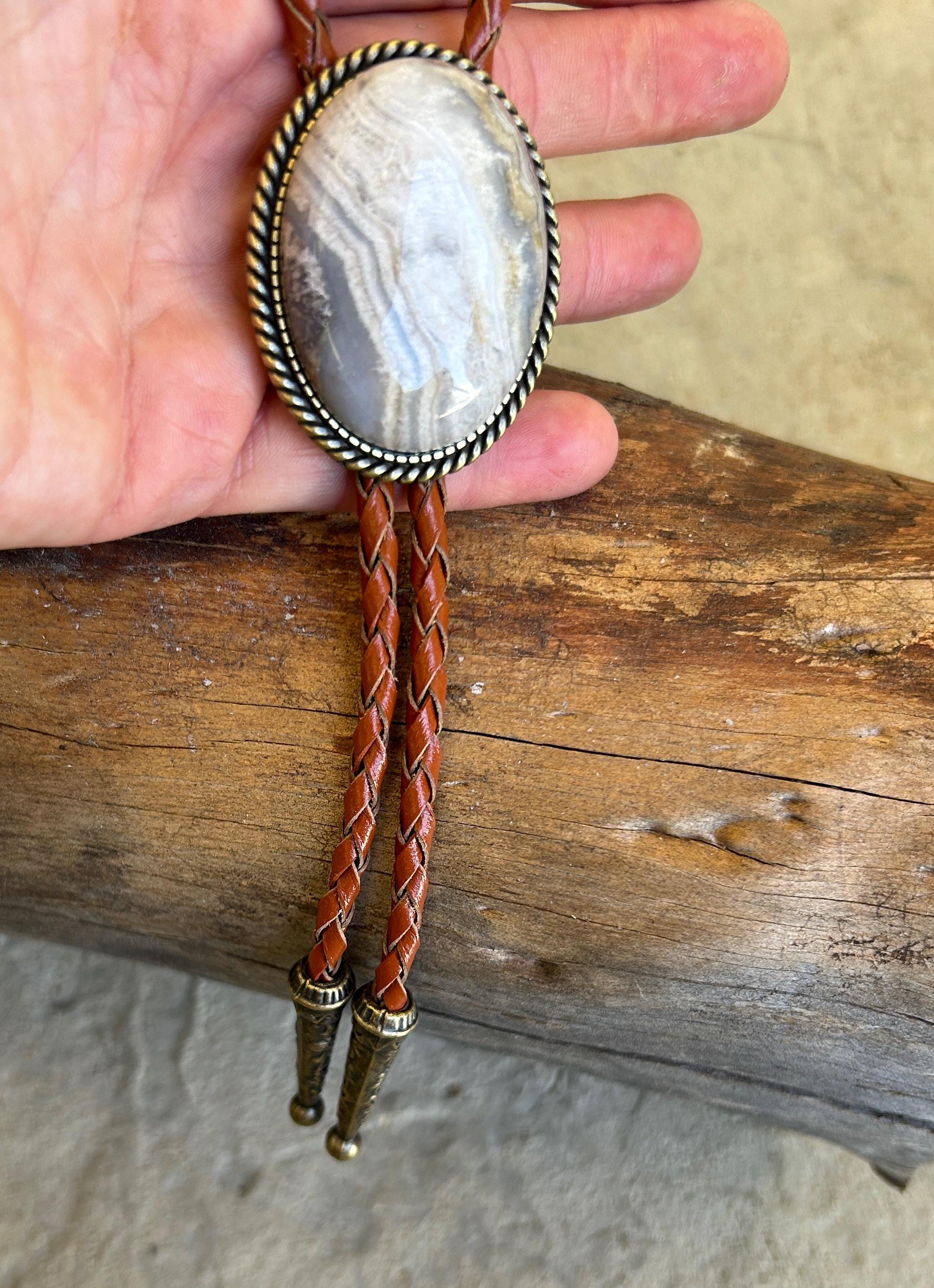 White Stone Bolo Tie