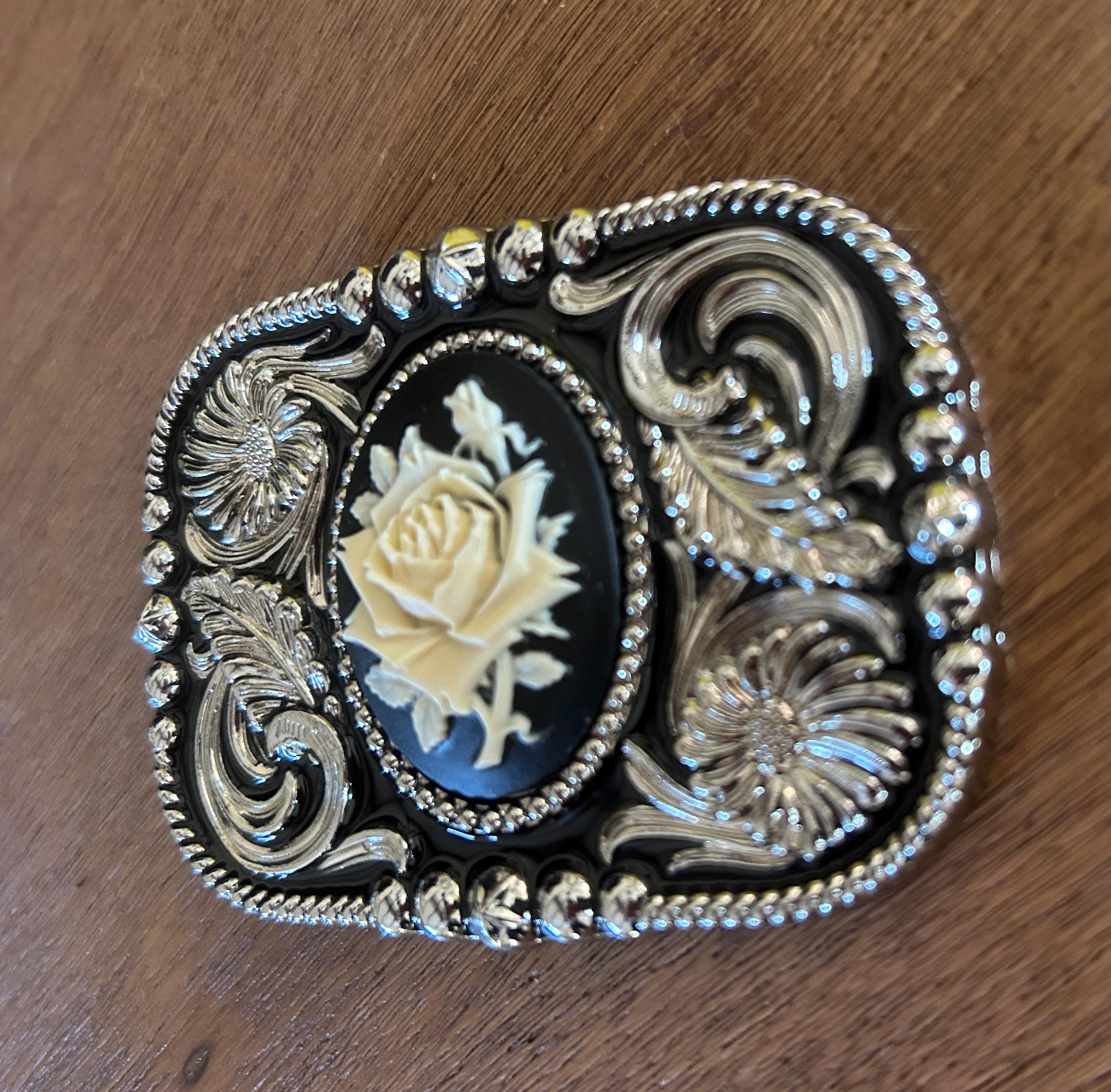 Western Rose Belt Buckle