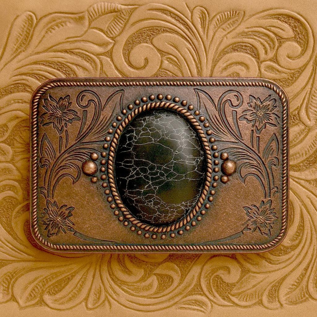 Antique Copper Western Belt Buckle