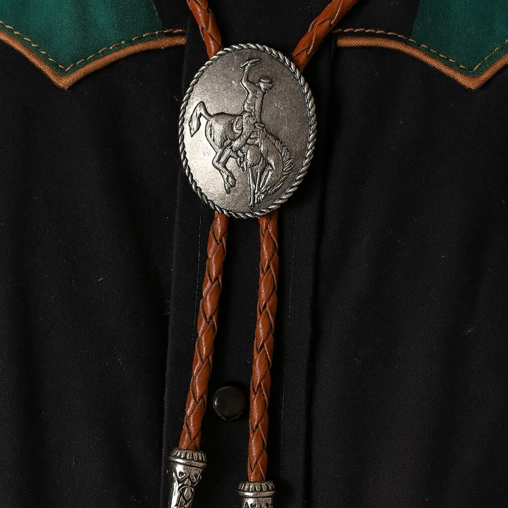 Silver Cowboy Bolo Tie