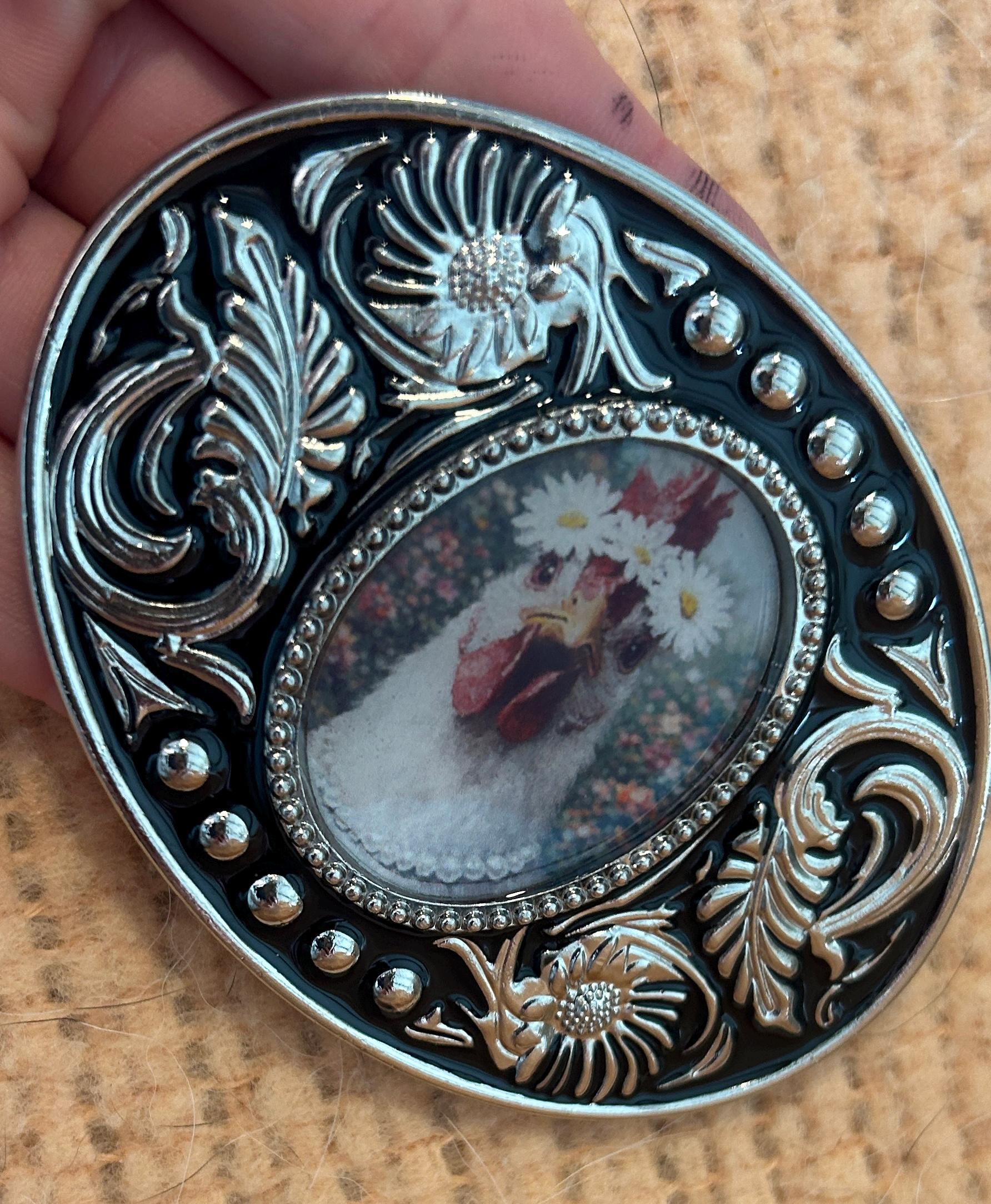 Fancy Chicken Belt Buckle