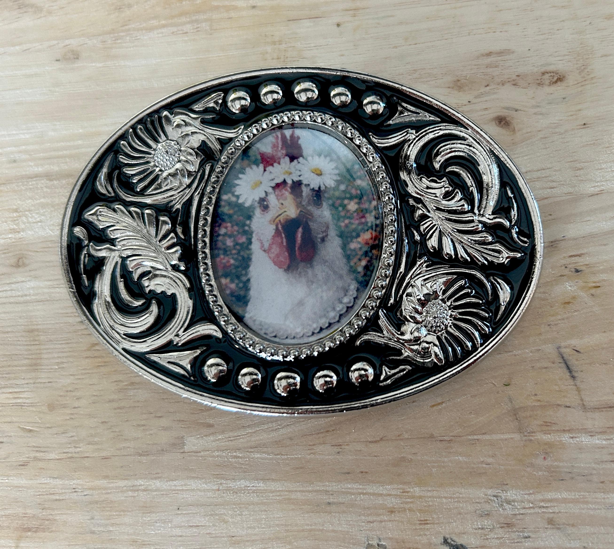 Fancy Chicken Belt Buckle