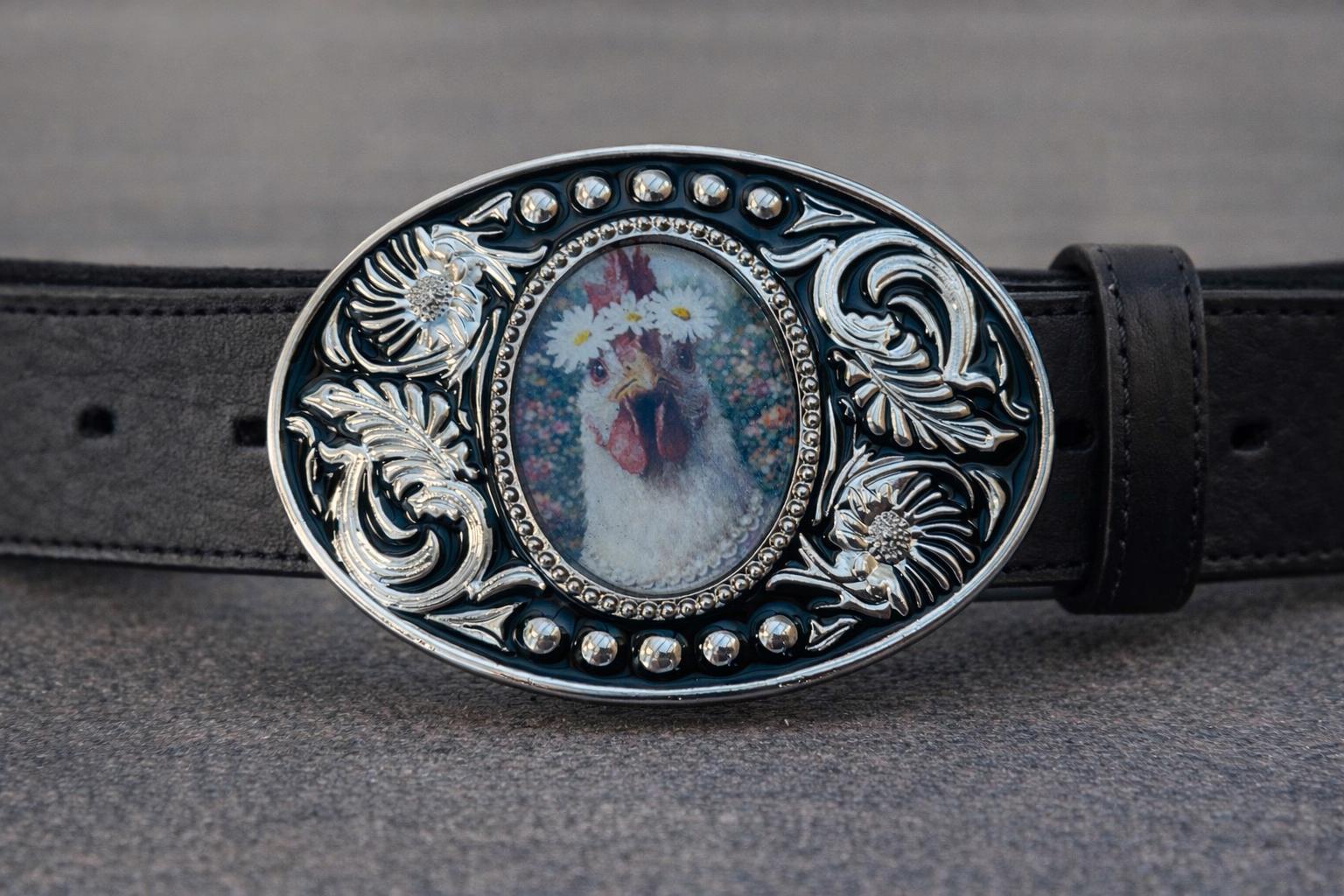 Fancy Chicken Belt Buckle