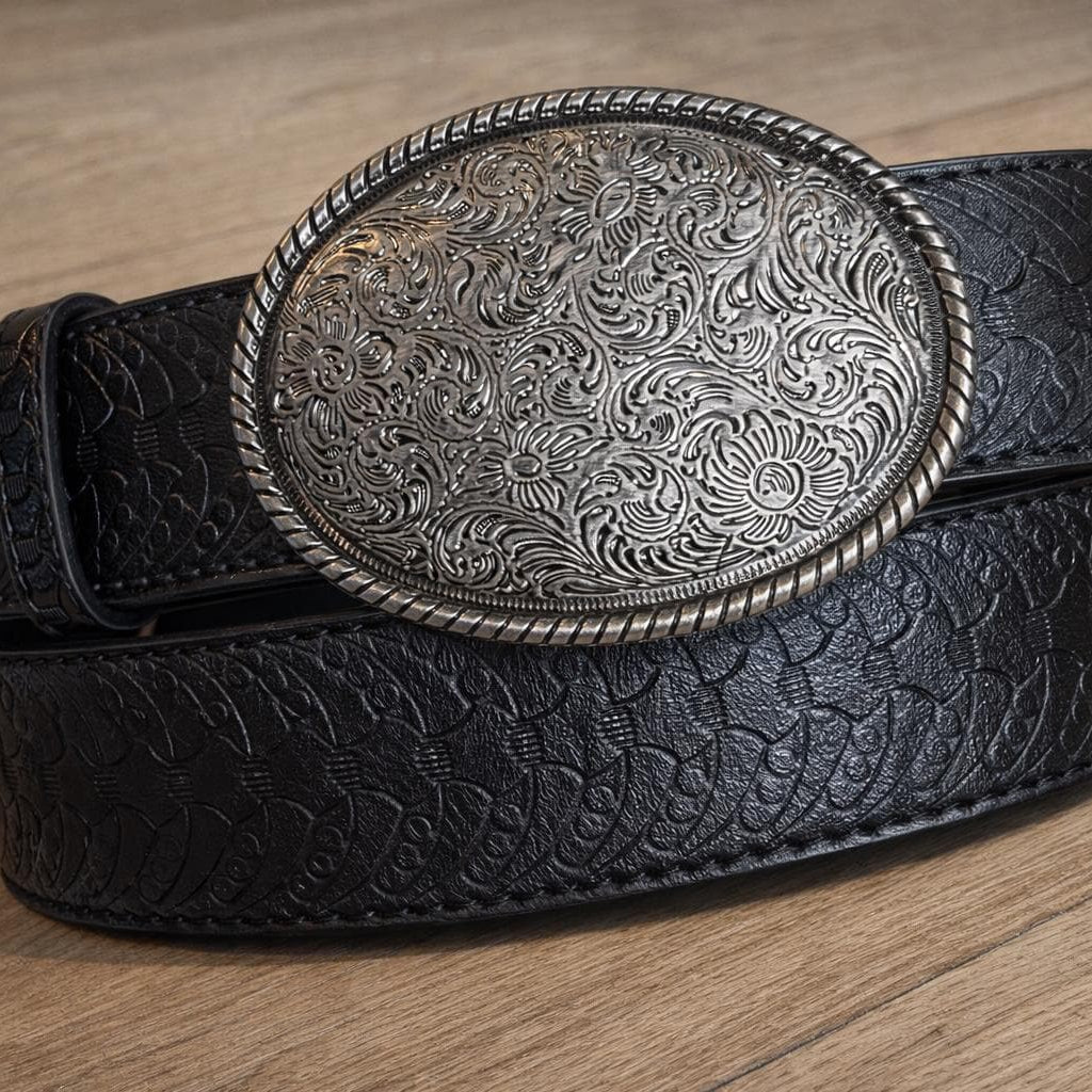 Leather Vertebrae Skeleton Print Western Belt