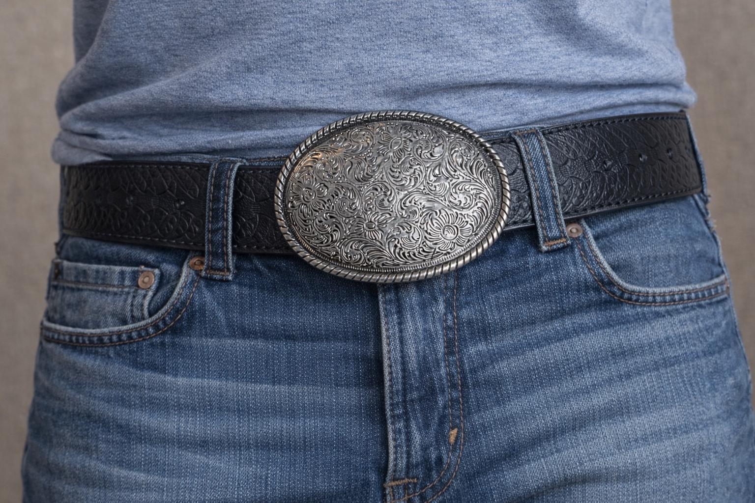 Leather Vertebrae Skeleton Print Western Belt