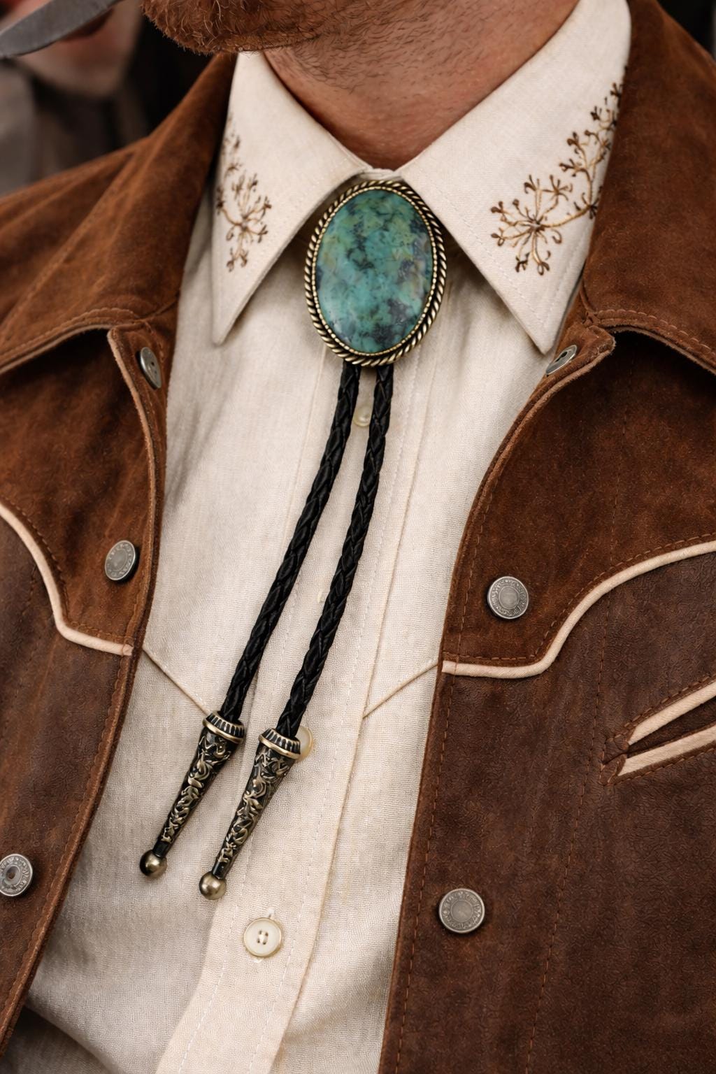 African Turquoise Bolo Tie