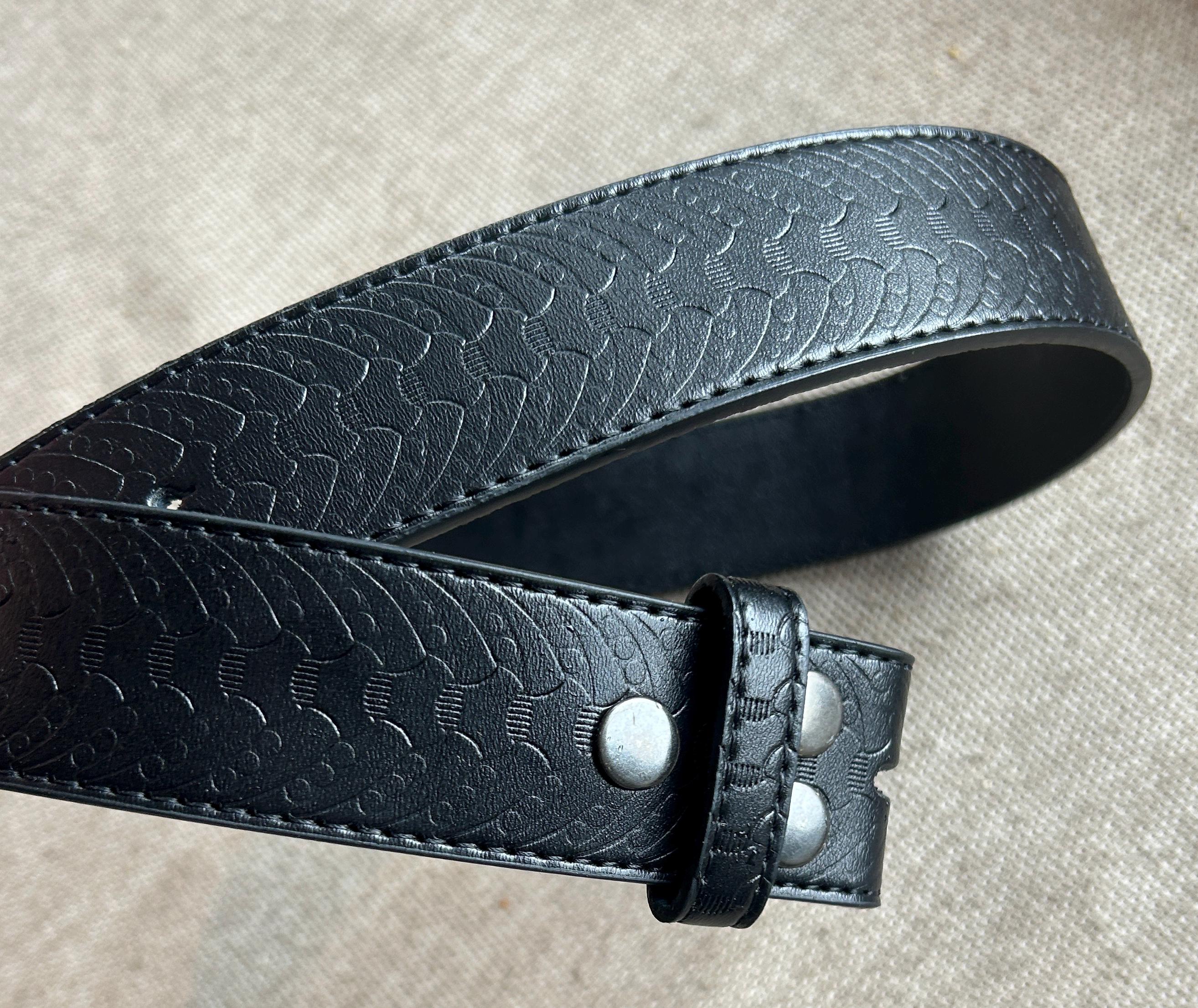 Leather Vertebrae Skeleton Print Western Belt