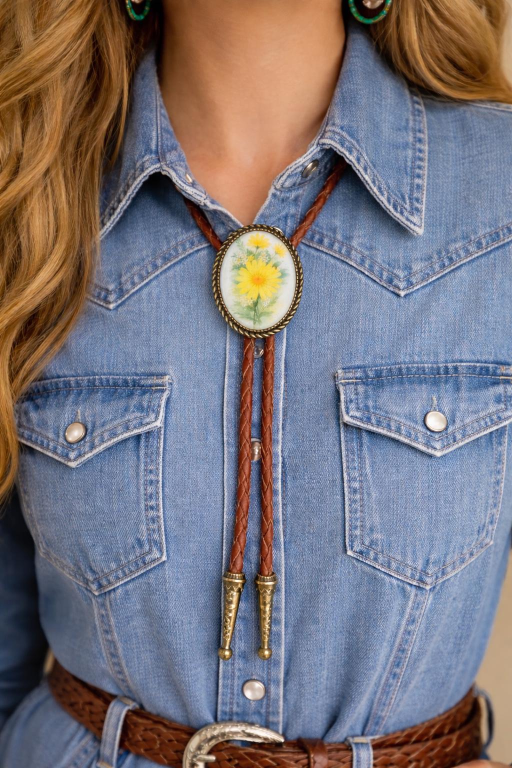 Country Daisy Bolo Tie