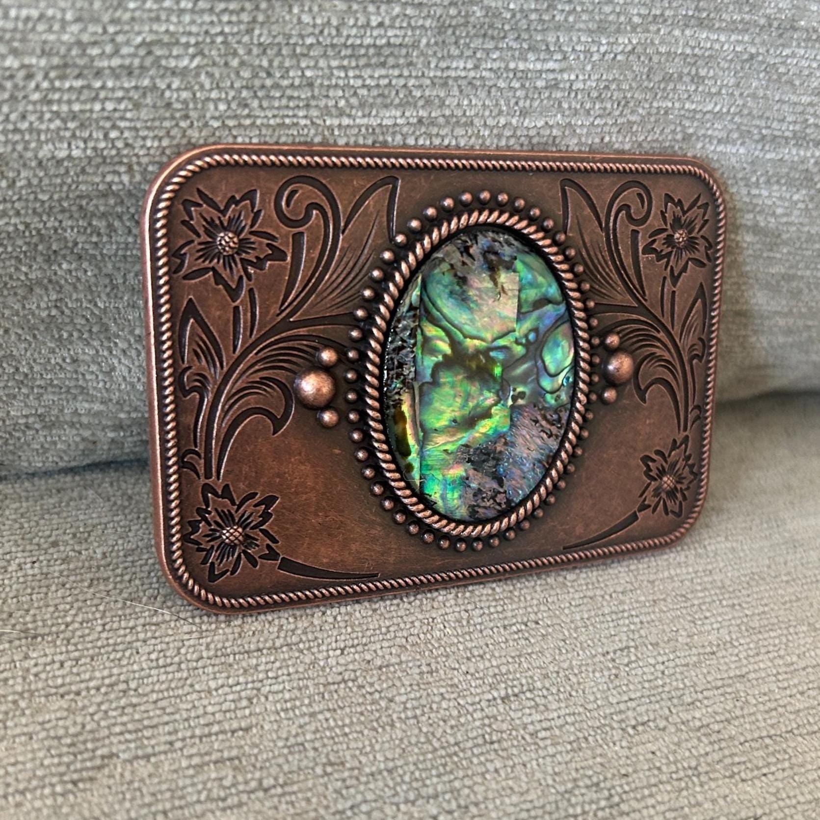 Bronze Abalone Shell Belt Buckle