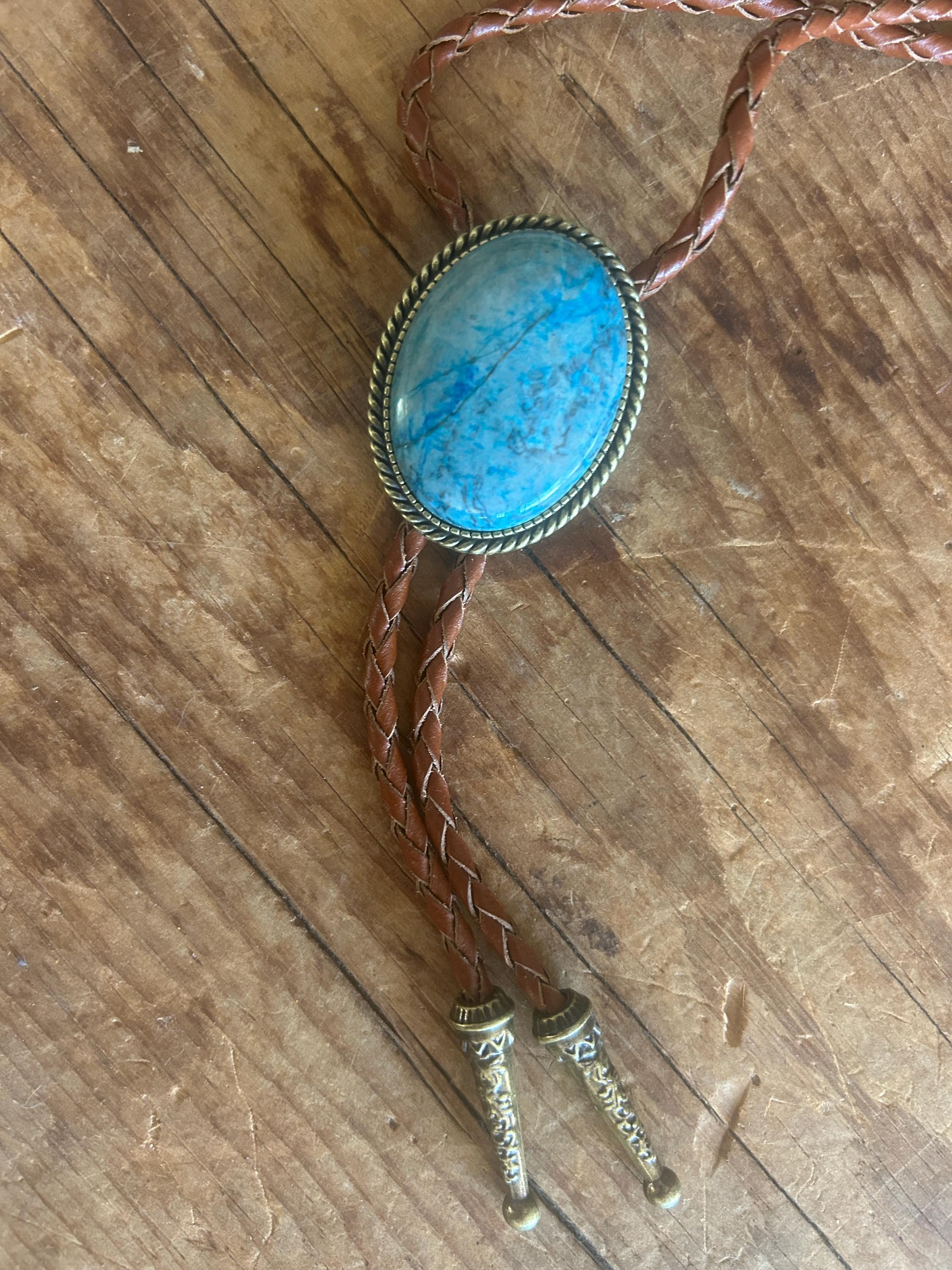 Blue Onyx Bolo Tie