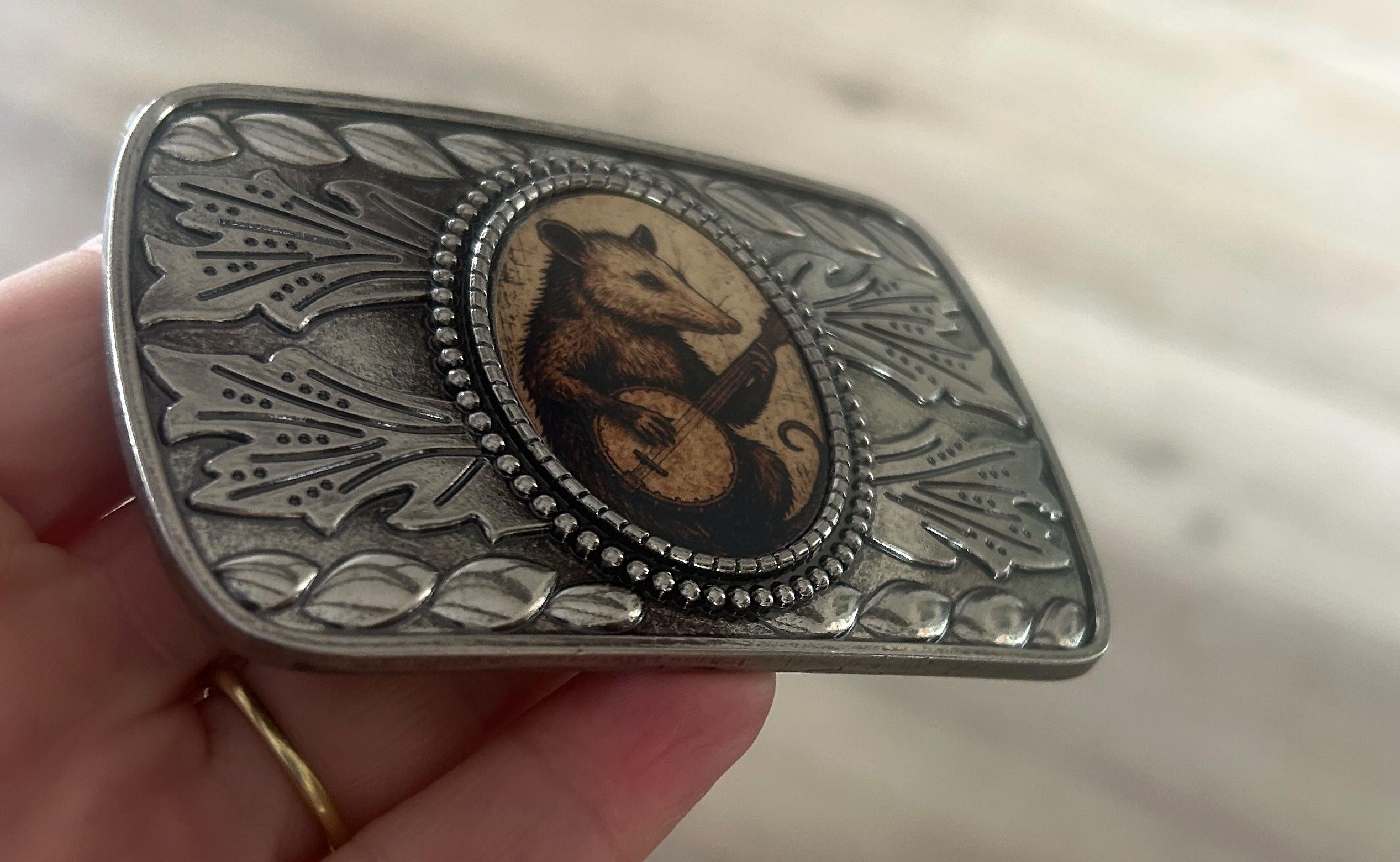 Western Opossum Belt Buckle