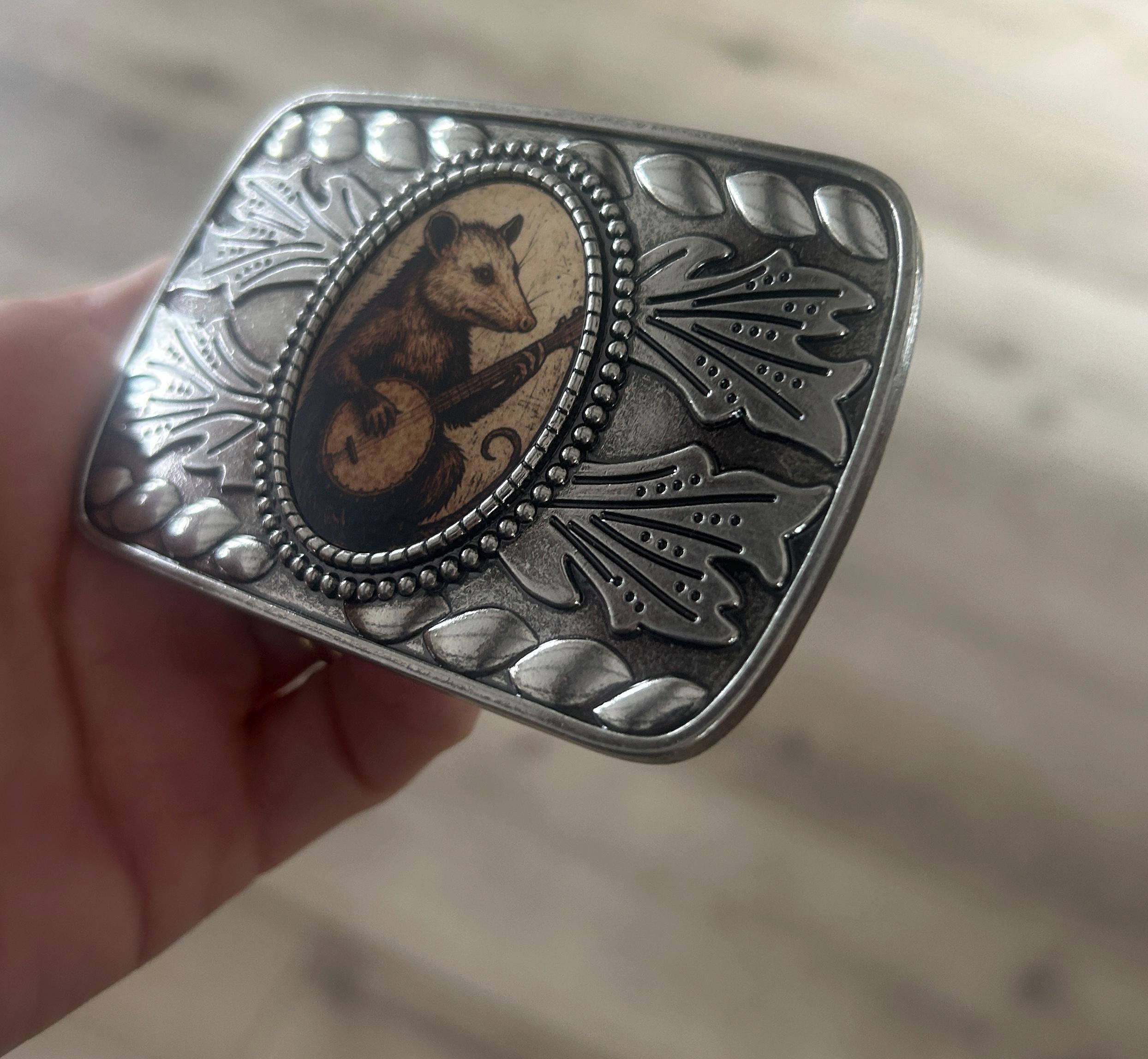 Western Opossum Belt Buckle