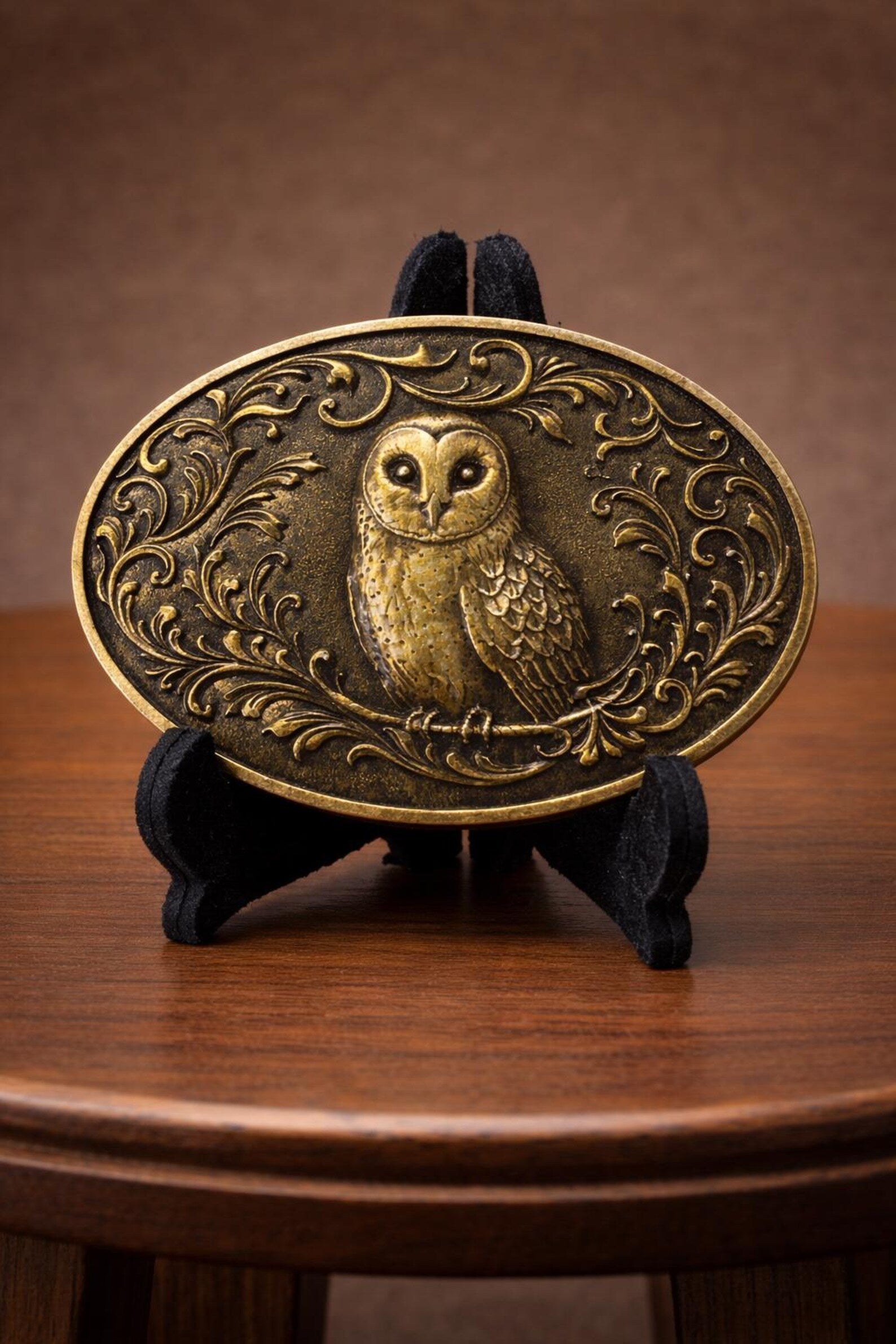 Bronze Owl Belt Buckle