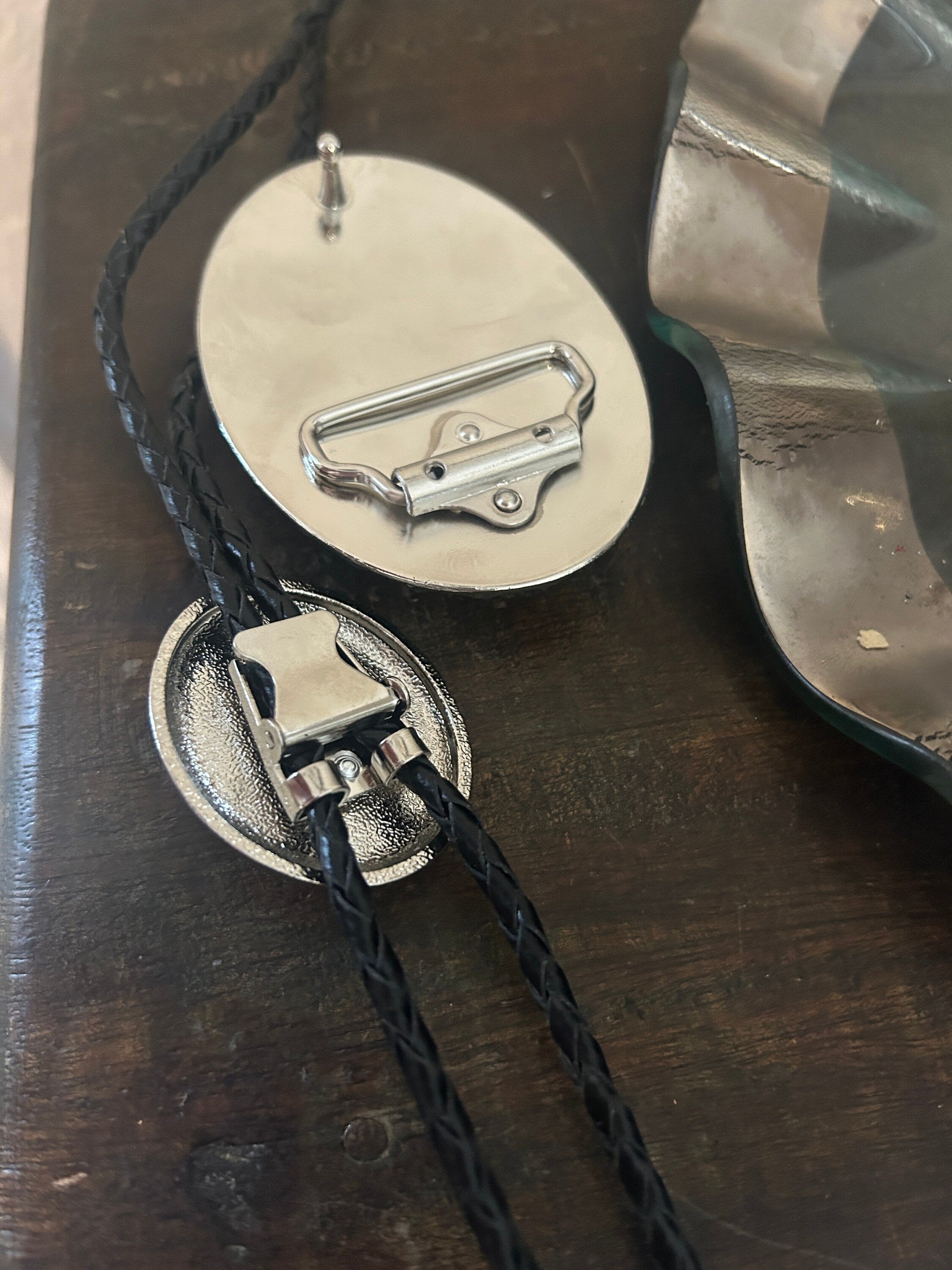 Black Stone Buckle/Bolo Set