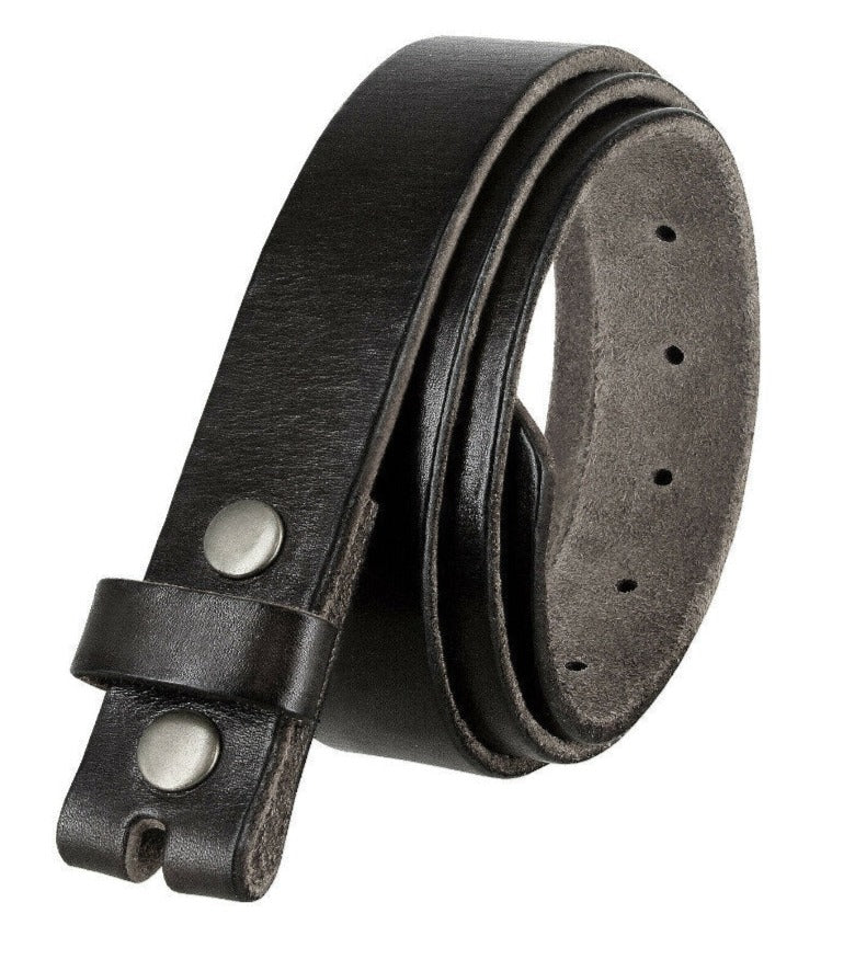 1 1/8'' Black Leather Belt Strap