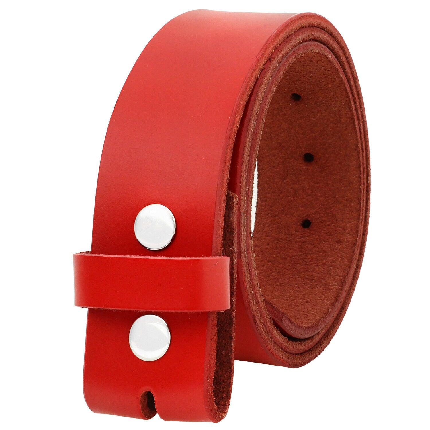 1.5'' Width Red Leather Belt Strap