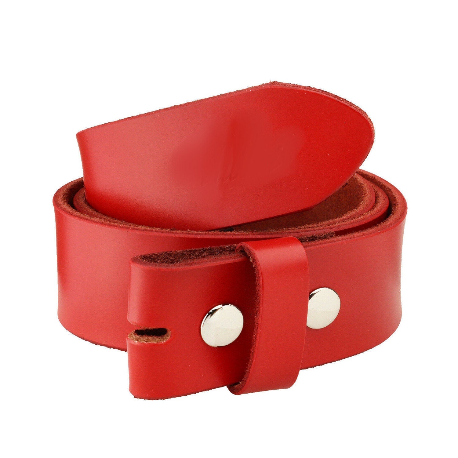 1.5'' Width Red Leather Belt Strap
