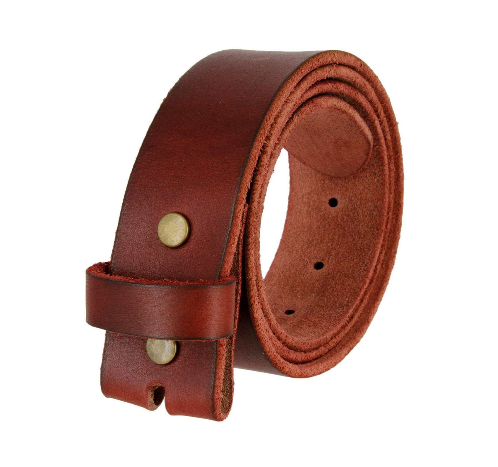 1.5'' Burgundy Leather Belt Strap