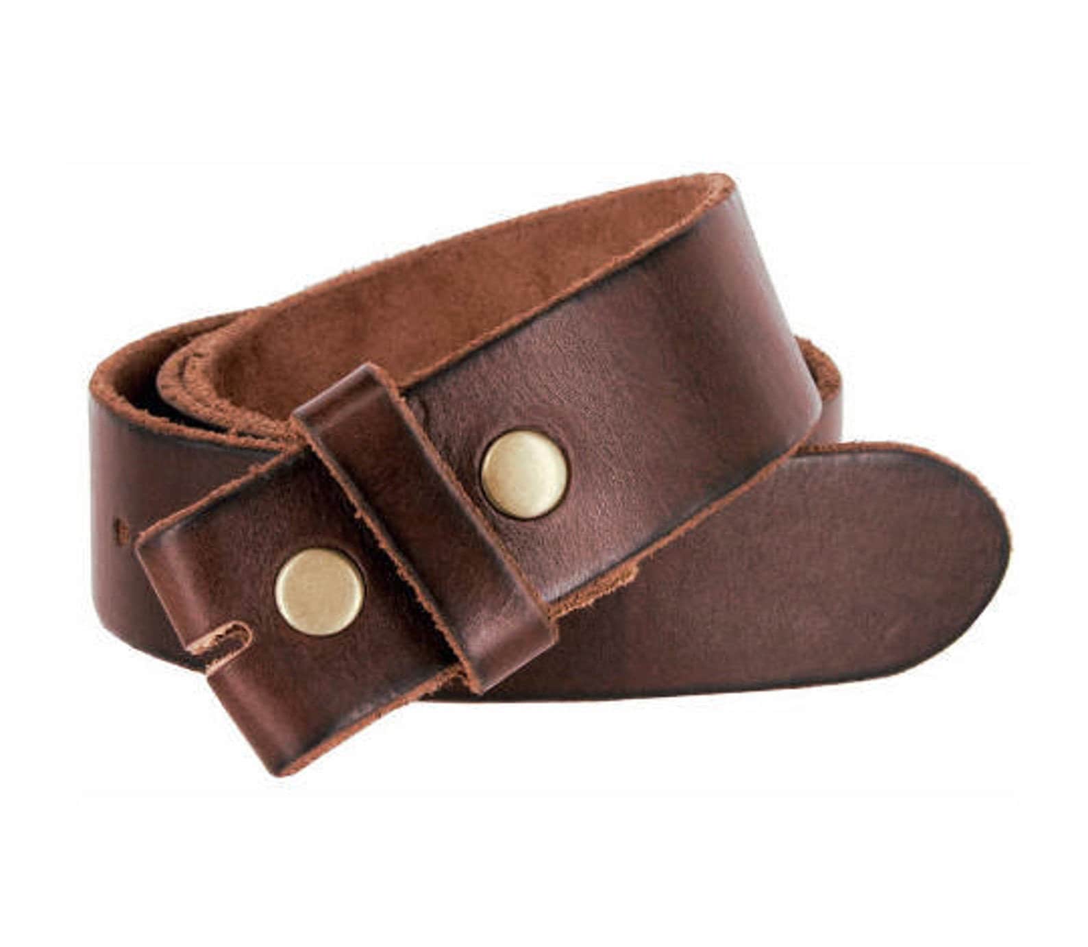 1.5'' Wide Premium Brown Leather Belt Strap