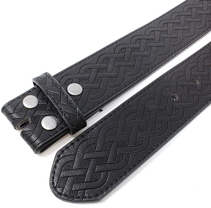 1.5'' Wide Celtic Knot Brown Leather Belt Strap