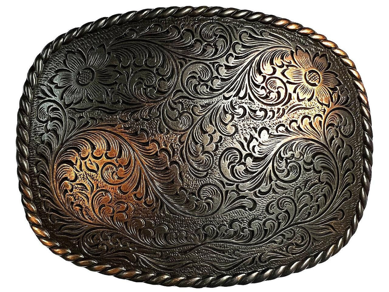 Copper Engraved Belt Buckle