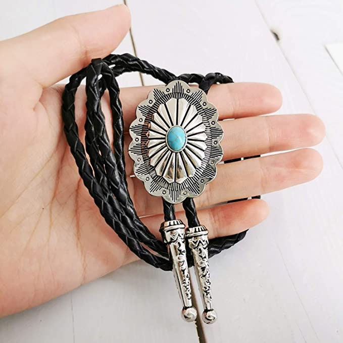 Southwestern Concho Turquoise Bolo Tie