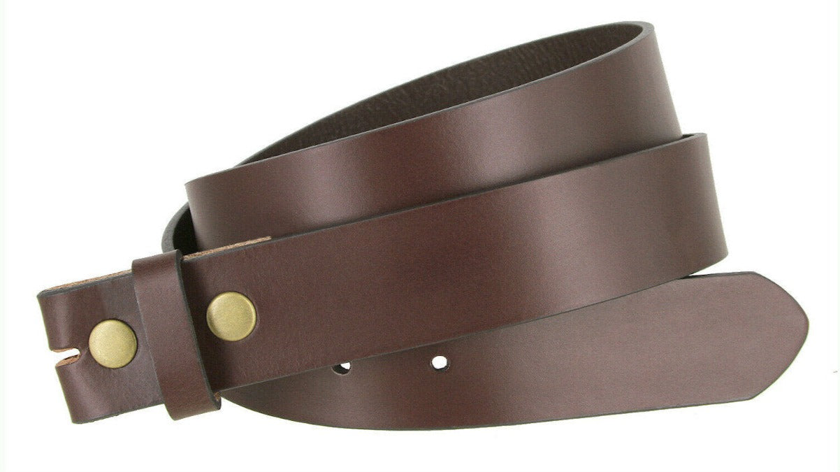 1.25'' Wide Brown Leather Belt Strap