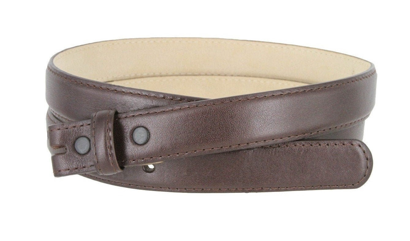 1'' Wide Black Leather Belt Strap