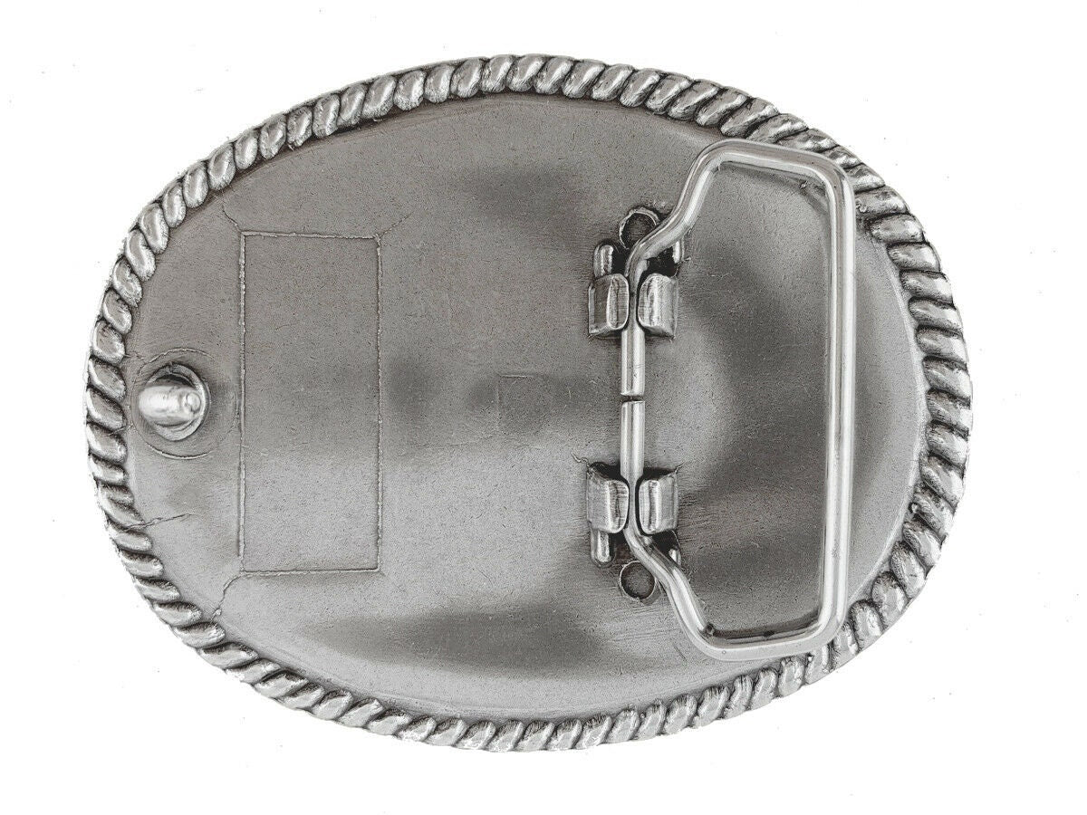 Silver / Gold Oval Rope Belt Buckle