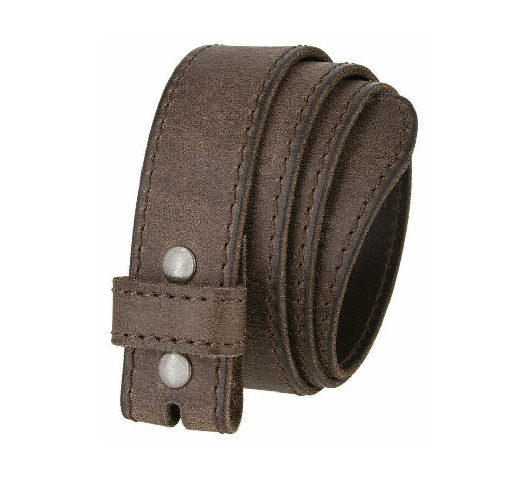 1.5'' Wide Dark Brown Soft Leather Belt Strap