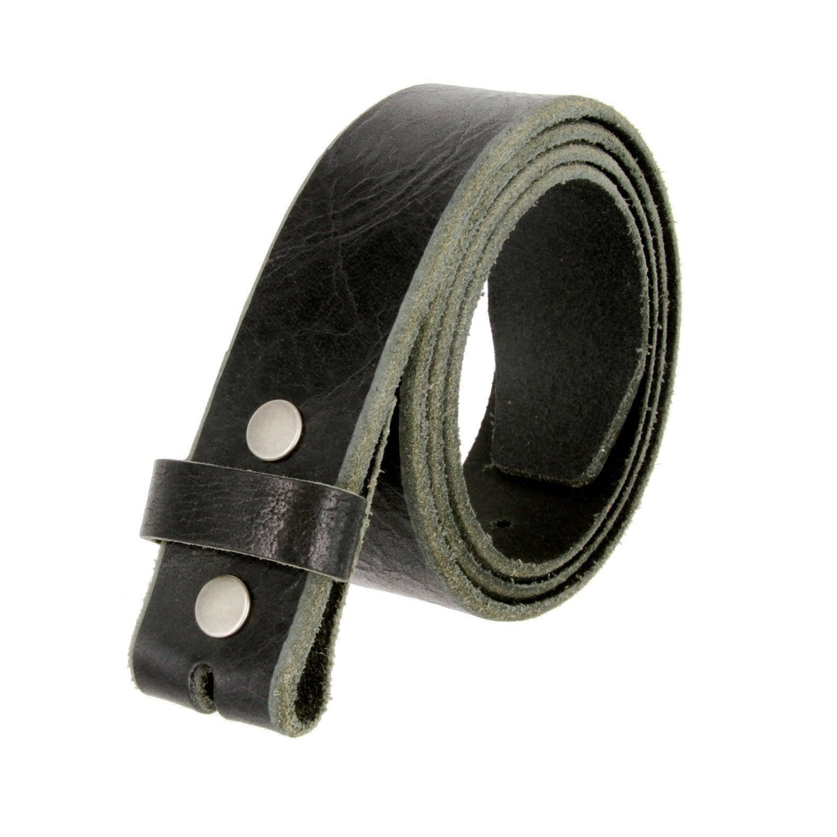 Vintage Black Leather Shop #1141 Belt W/Wrapped Buckle Vintage Black Leather F01406 Casual Belt with Steel Buckle  main image 2