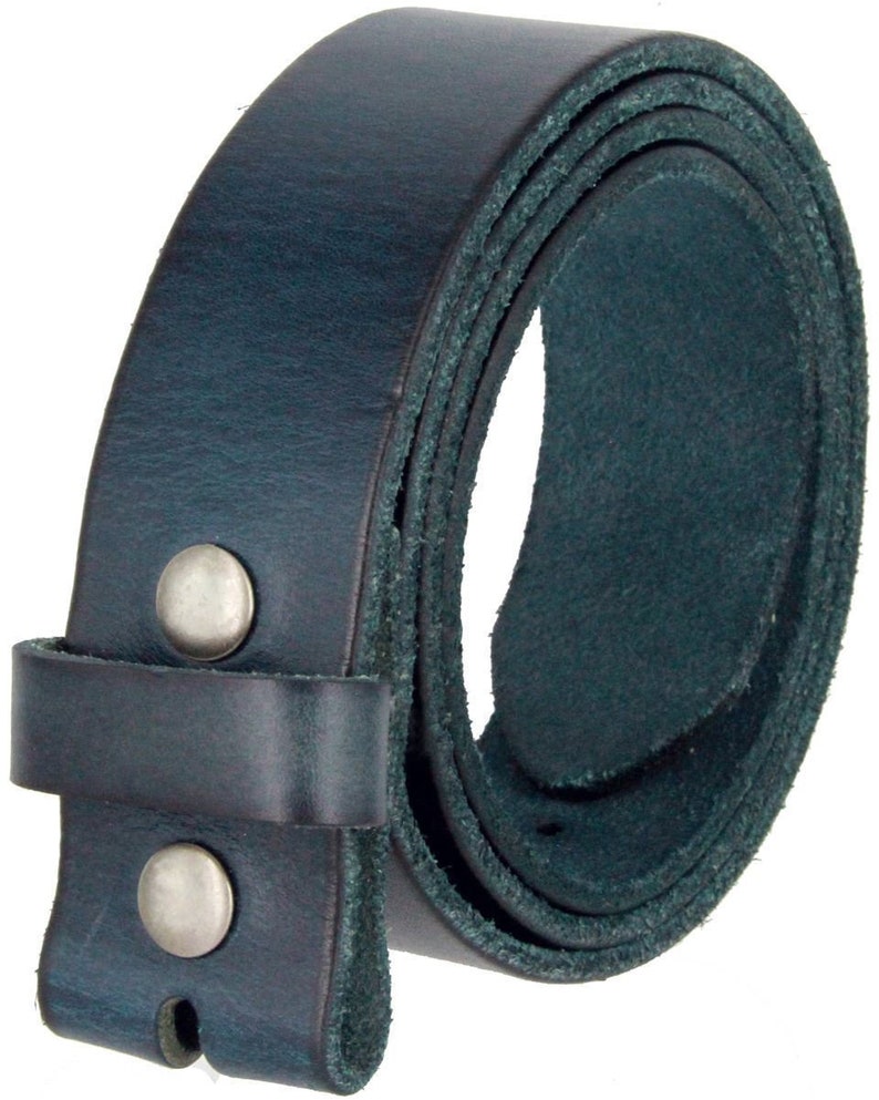 1.5'' Wide Navy Blue Leather Belt Strap