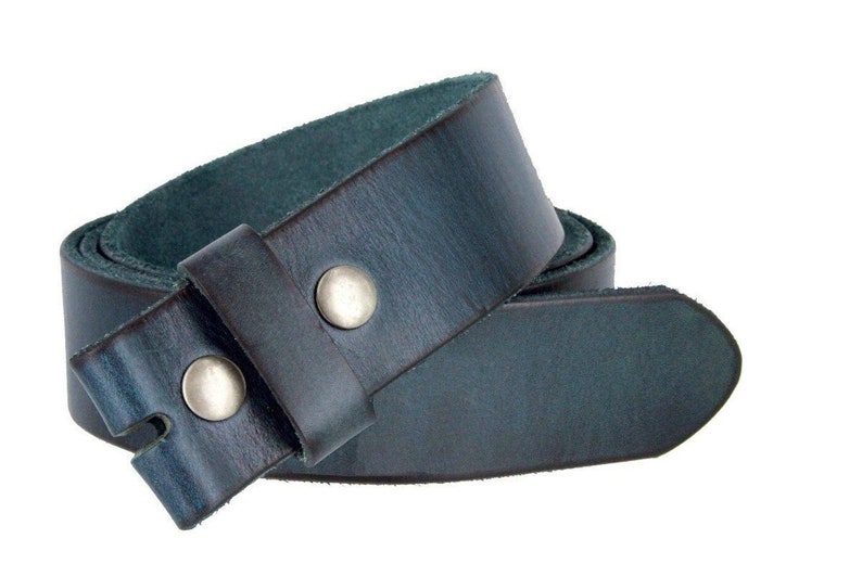 1.5'' Wide Navy Blue Leather Belt Strap