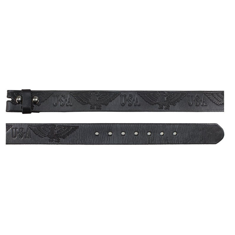 1.5'' Wide USA Black Leather Belt Strap