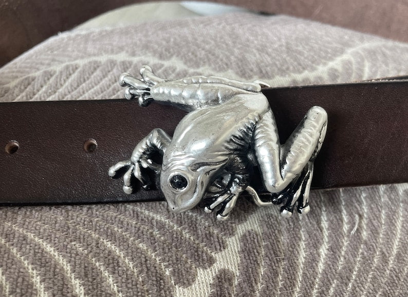 Handmade Silver Frog Belt Buckle