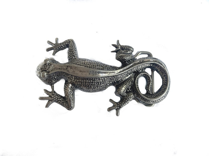 Handmade Silver Lizard Belt Buckle