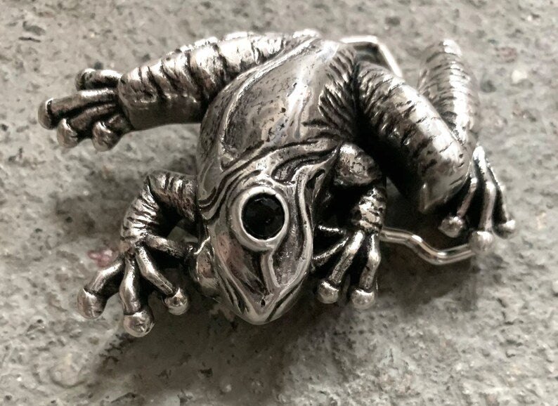 Handmade Silver Frog Belt Buckle