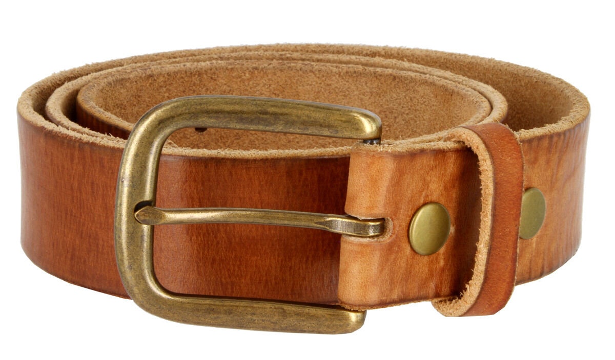 Tan Brown Genuine Leather Casual Belt