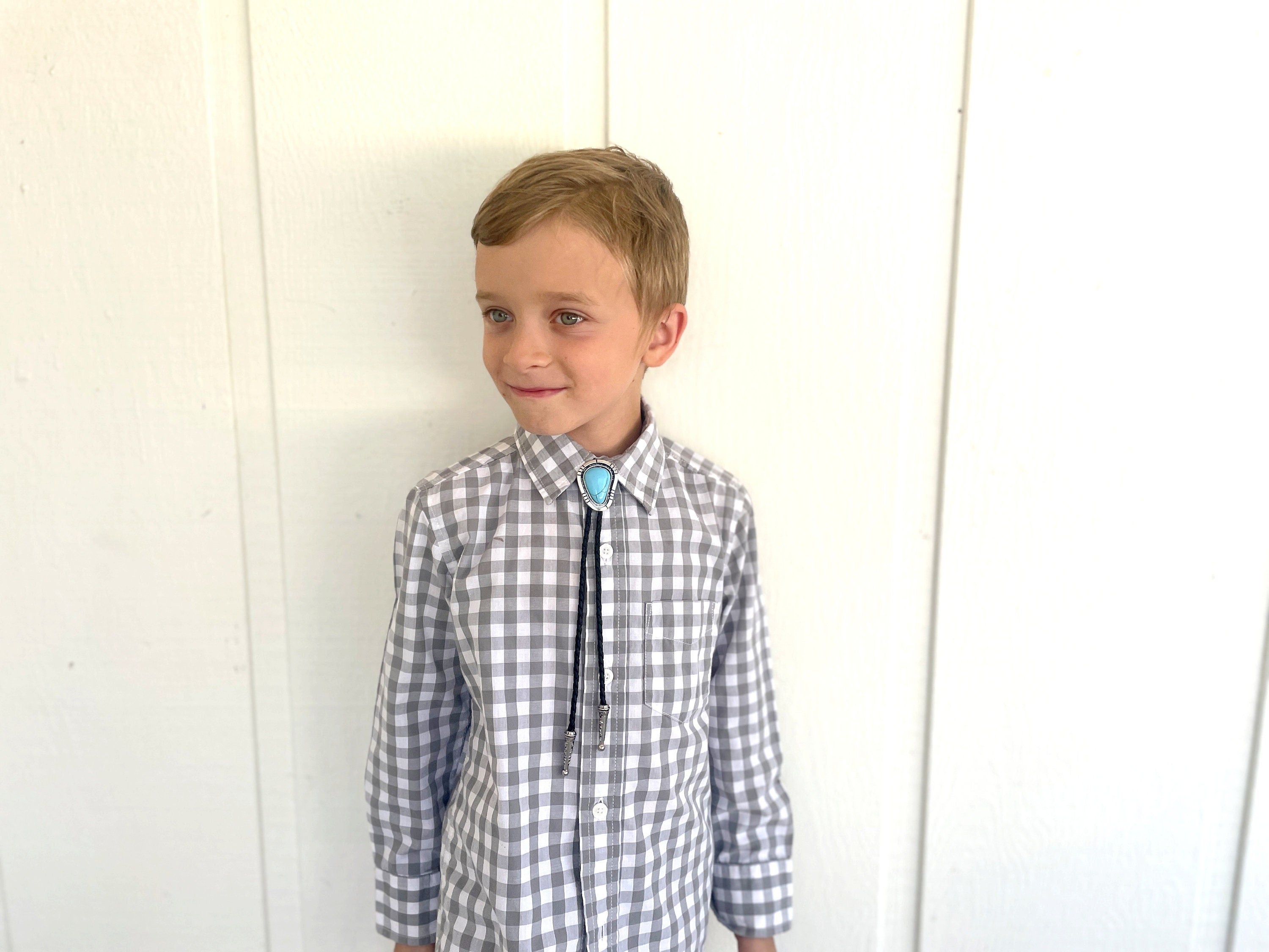 Kids Turquoise Pear Bolo Tie