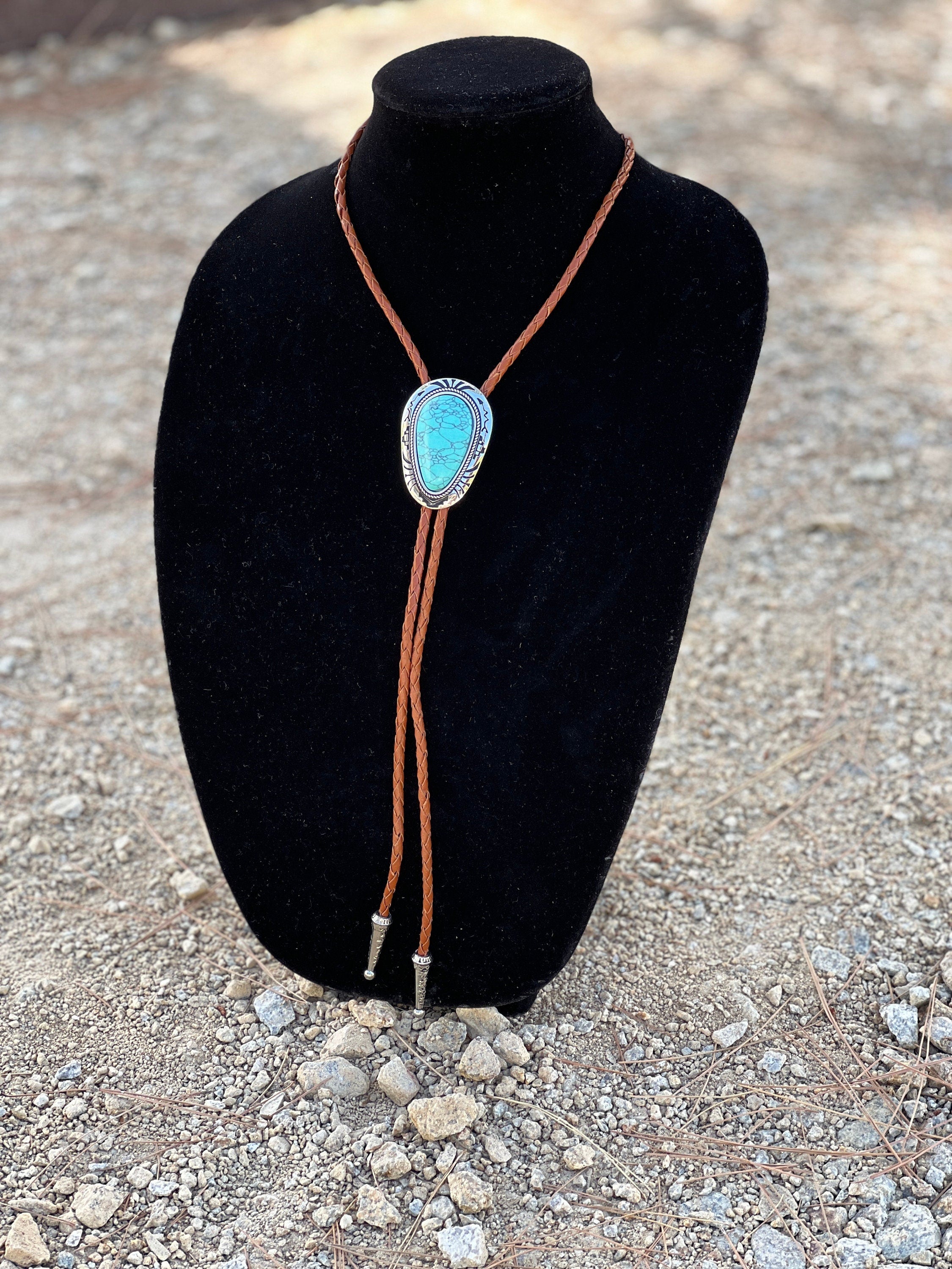 Pear Turquoise Bolo Tie